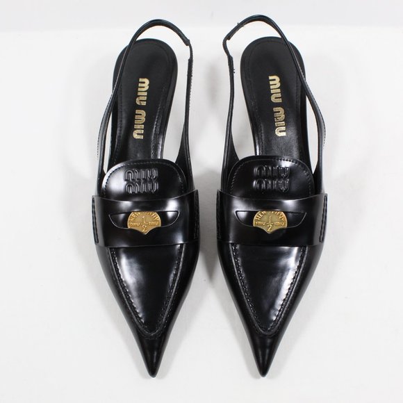 Miu Miu Kitten Heel Slingback Pump - Black 38EU - Picture 3 of 5